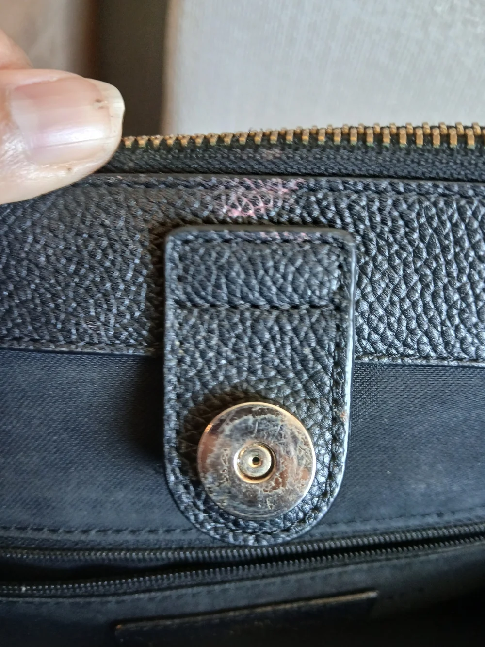 Coach Black & Silver Patchwork Leather Satchel